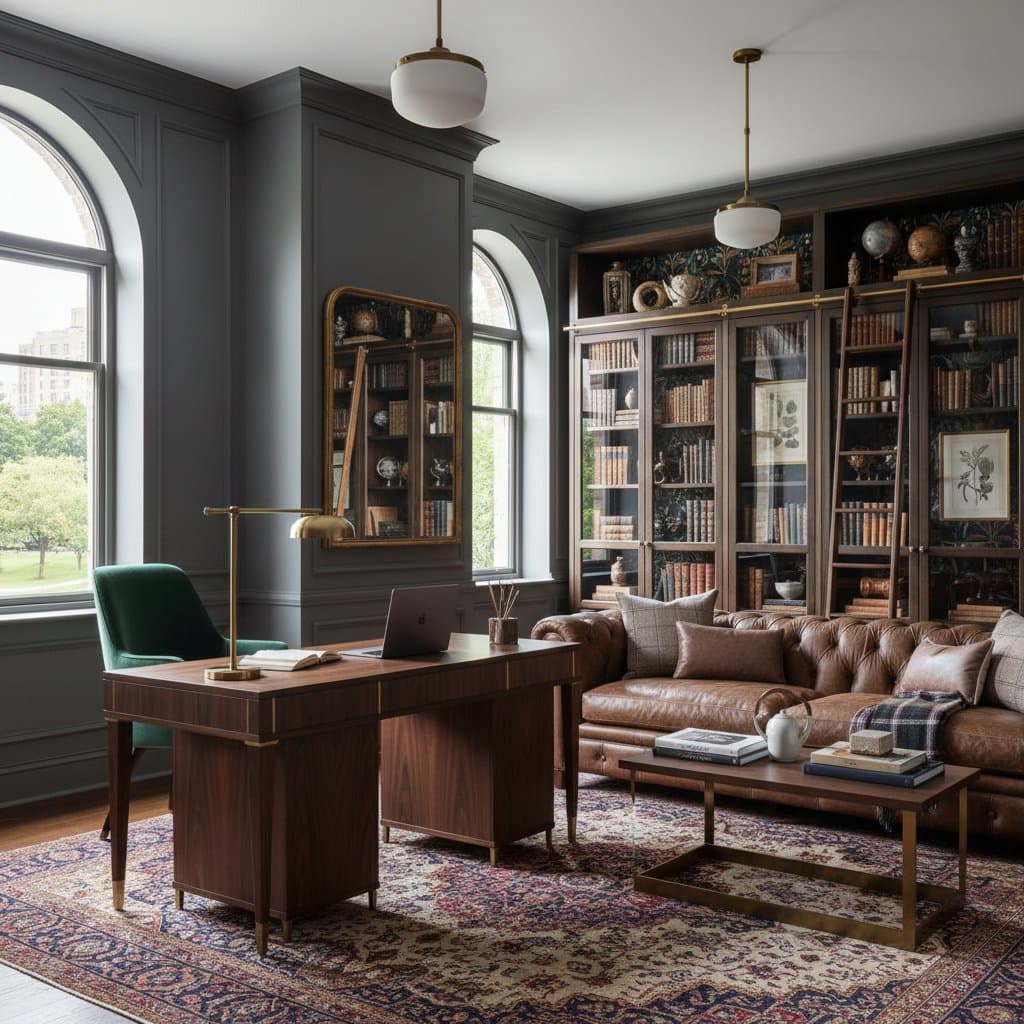 Featured image for Dark Academia Transforms Home Offices Into Scholarly Retreats