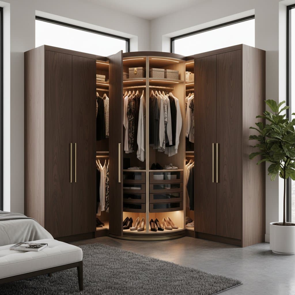 Featured image for Turn Dead Corners into Rotating Wardrobe Space