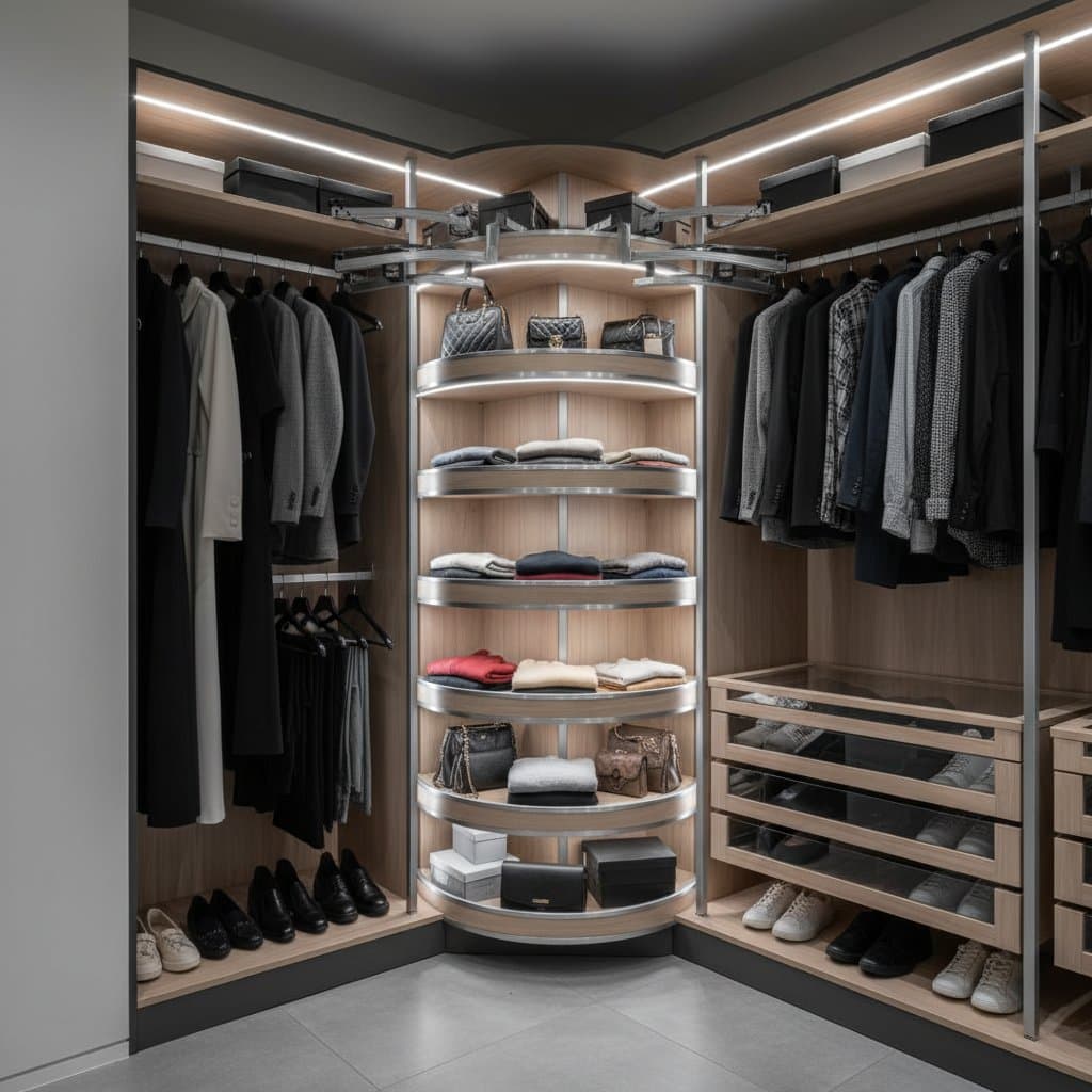 Featured image for Rotating Shelves Reclaim Dead Corner Space