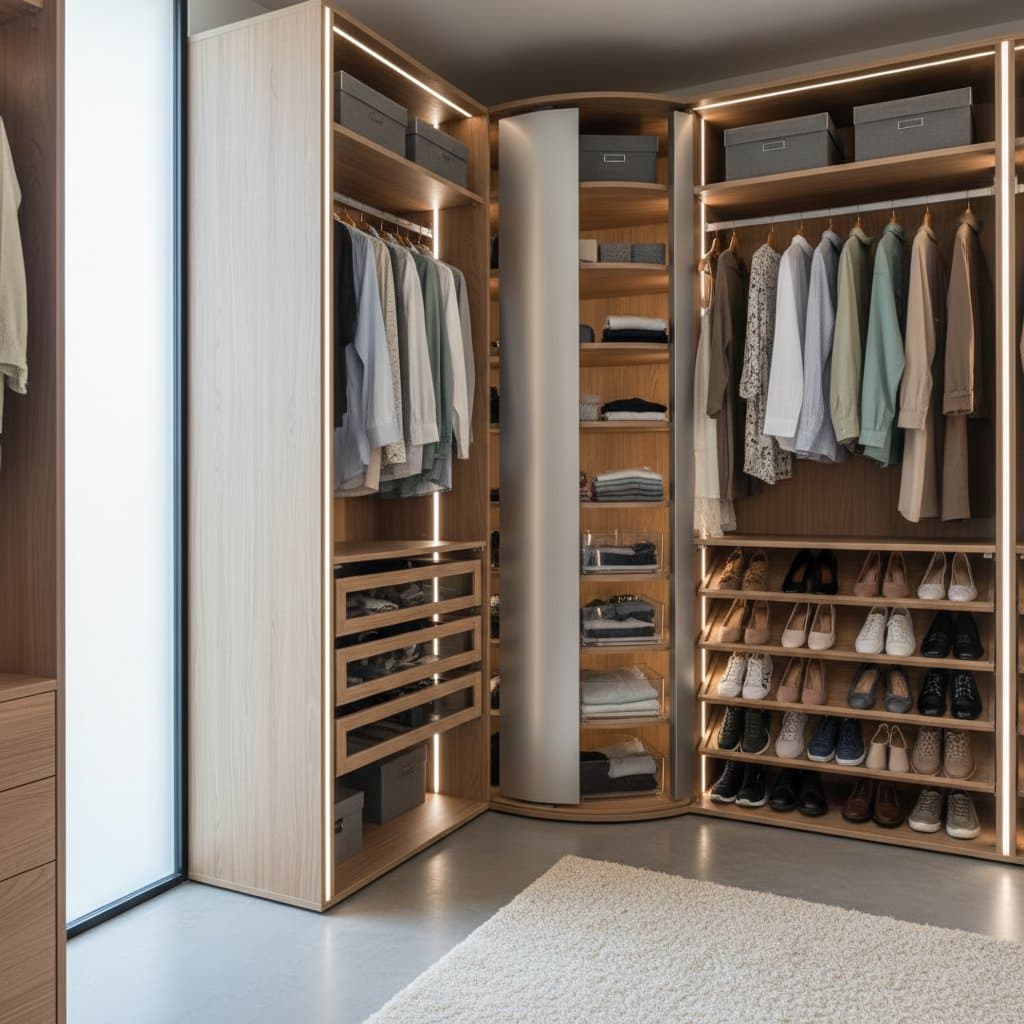 Image for Rotating Closets Transform Wasted Corner Space
