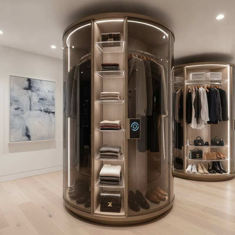 Image for Modern Rotating Closets Replace Static Storage Rods