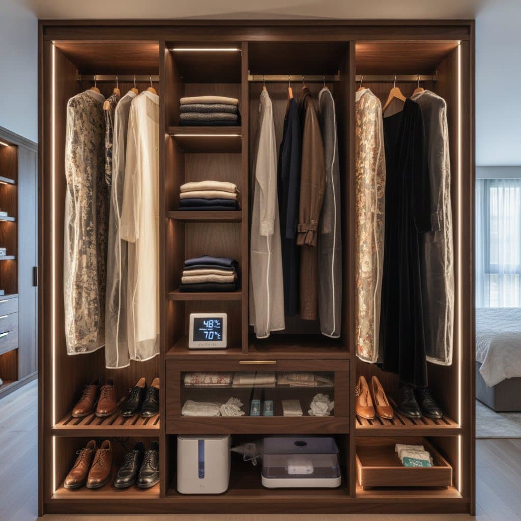 Image for Keep Humidity at 45-55% to Preserve Luxury Fabrics