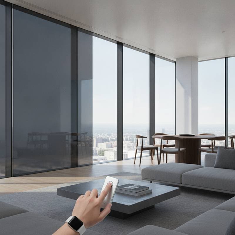 Image for Smart Glass Replaces Curtains With Button Control