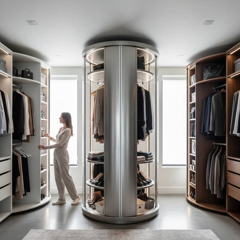 Featured image for Rotating Carousels Unlock Max Vertical Closet Space