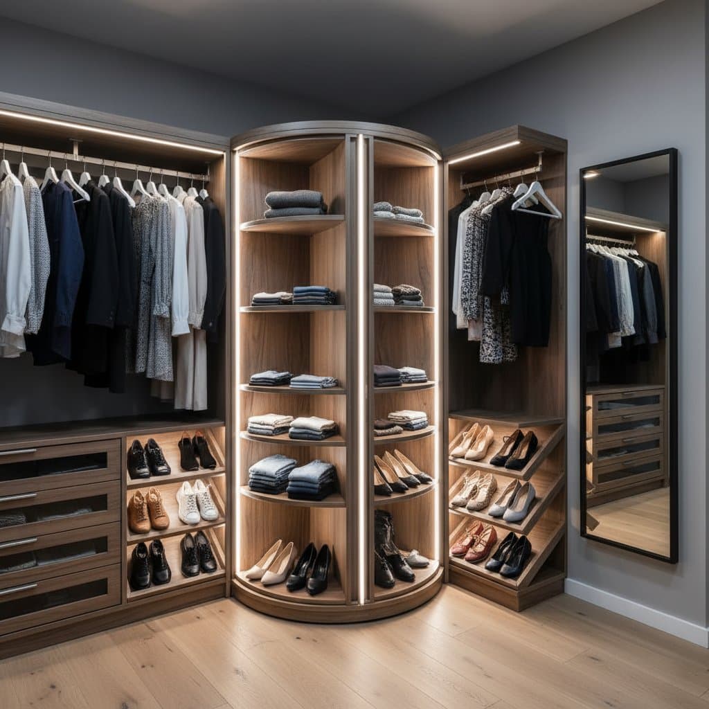 Featured image for Rotating Closet Carousels Unlock Wasted Corner Space
